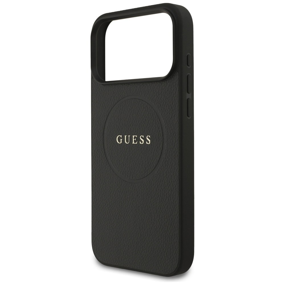 Etui Guess Grained Ring MagSafe do iPhone 17 Pro Max czarny